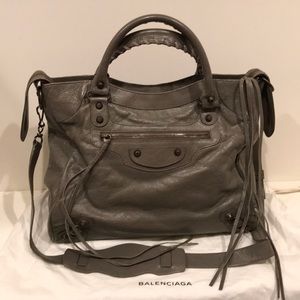 Balenciaga Leather Motocross Giant City Satchel